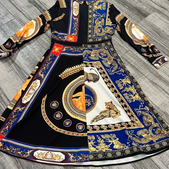 Multicolor navy blue dress - Picture 3 of 6